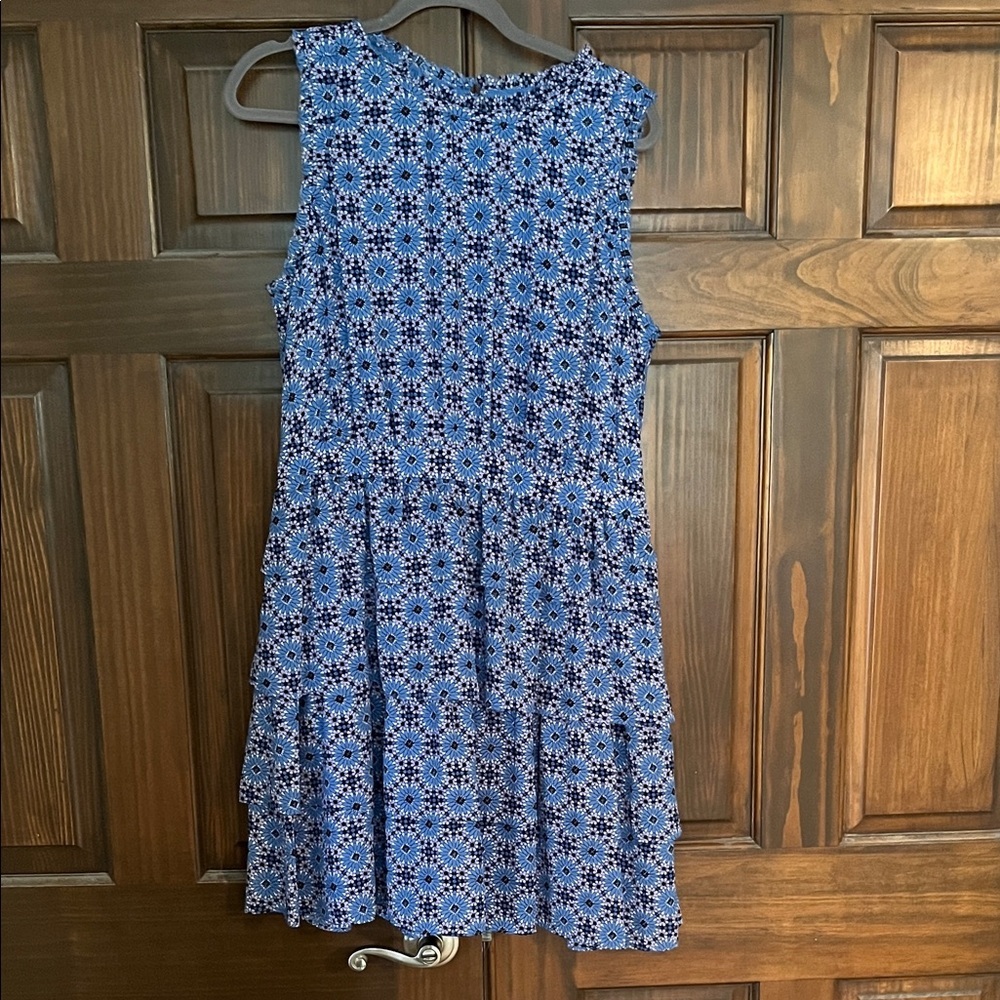 Banana Republic  blue Tiered dress Size 14 - Picture 2 of 5